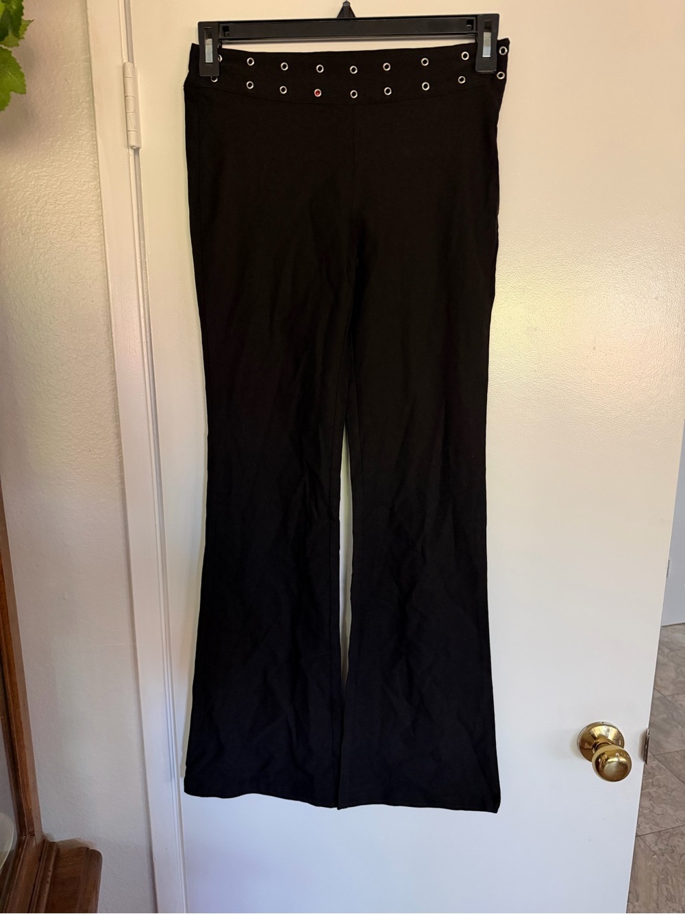 Princess Polly Black Stud-Trim High-Rise Flare Pants - Picture 2 of 12